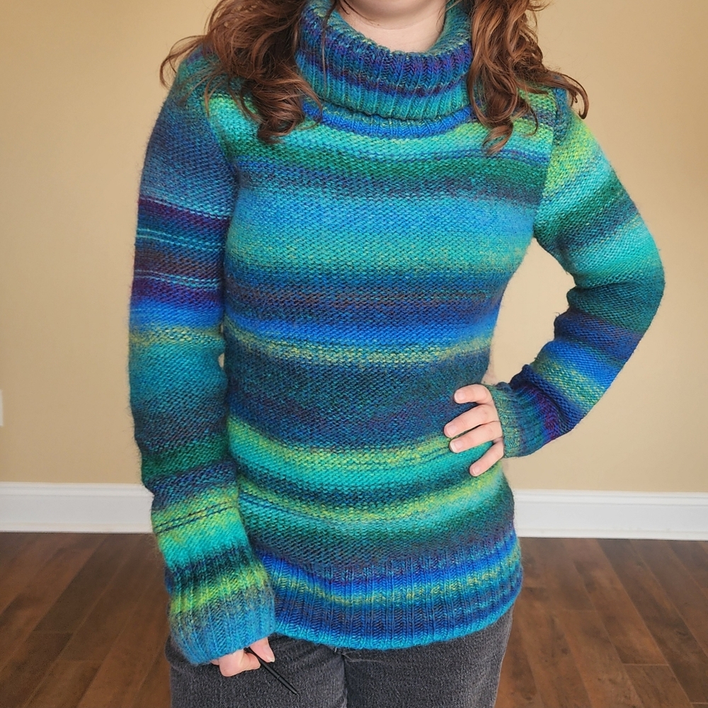 *sold* Krimson Klover Wool Blend Turtleneck Sweater Multicolor Striped Knit M